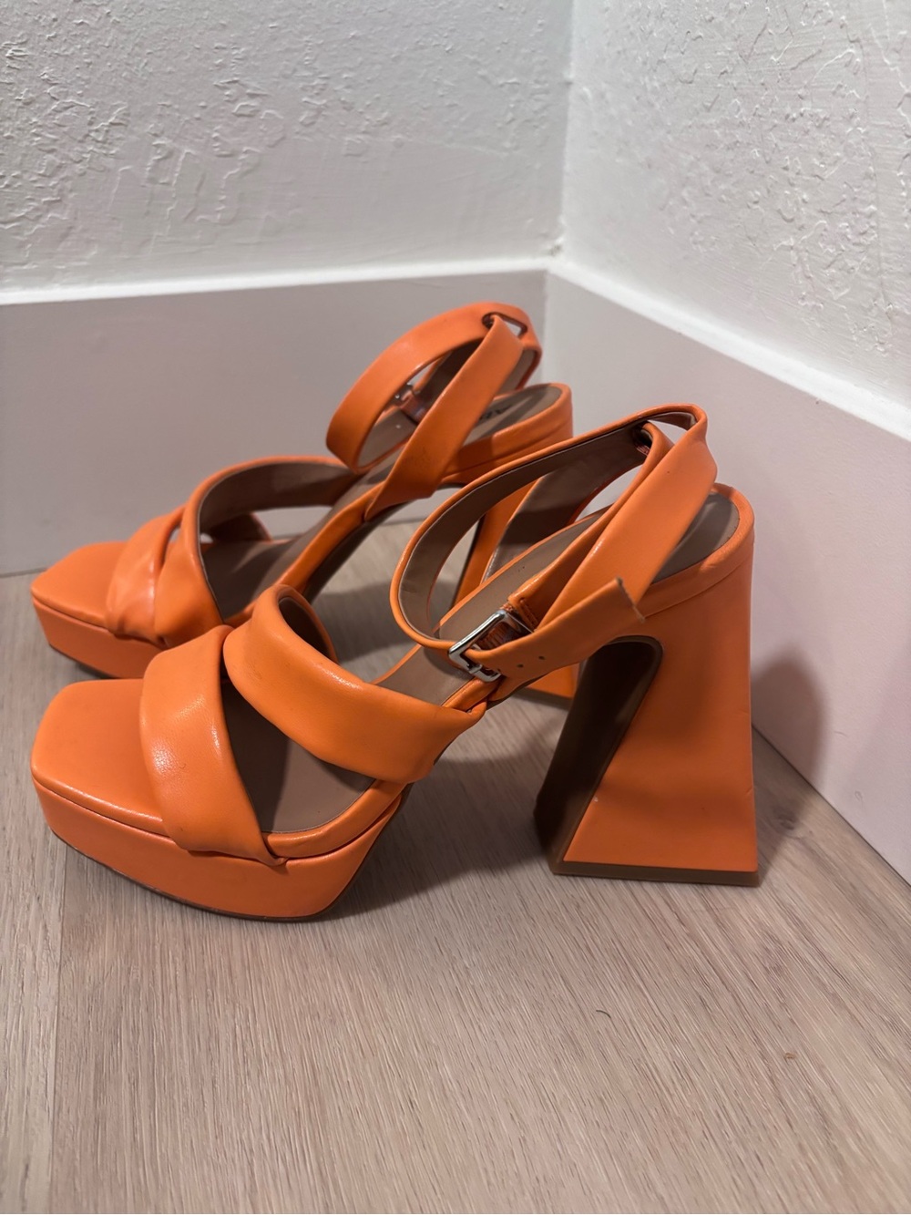 Abound Orange Platform Block Heel Sandals